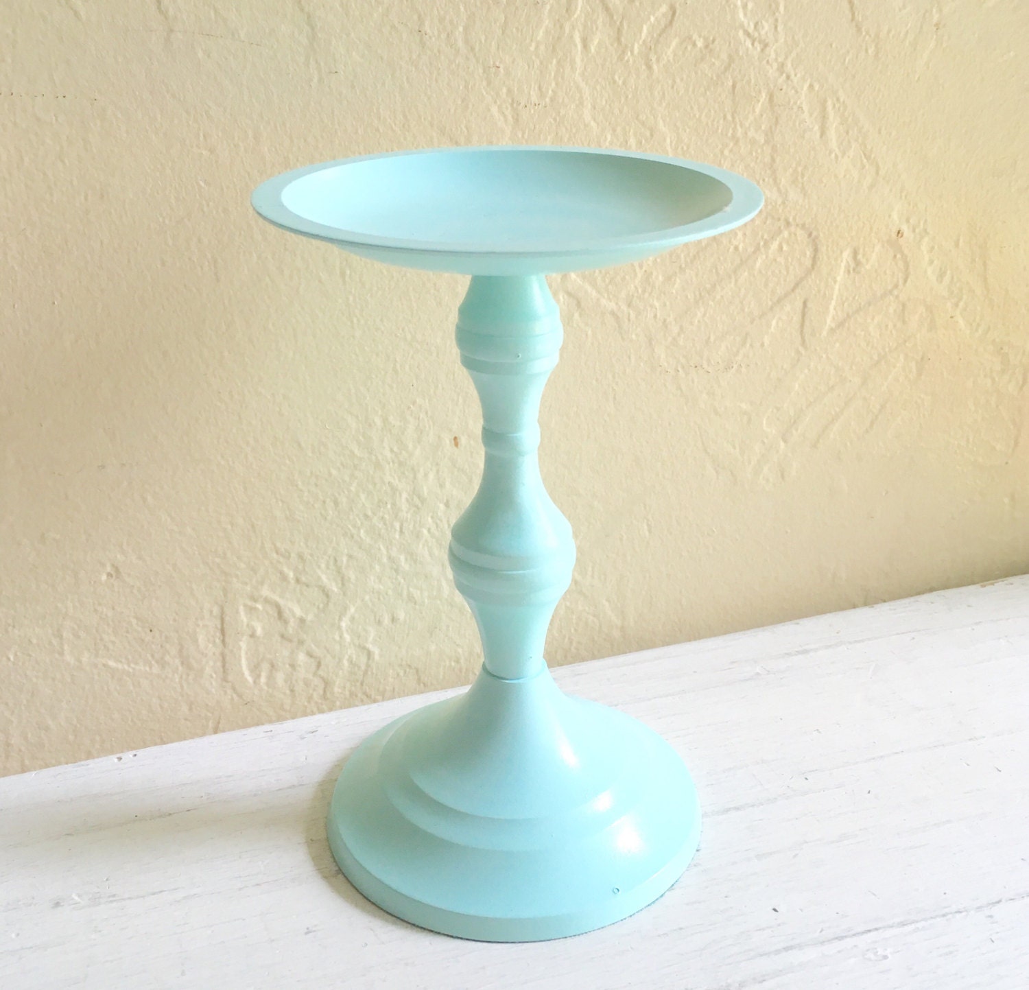 Beautiful Light Blue Metal Candlestick Candle Holder For