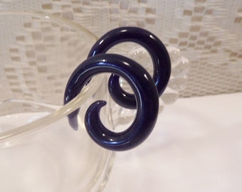 Glass spiral 4g lapis blue glass size 4 gauge