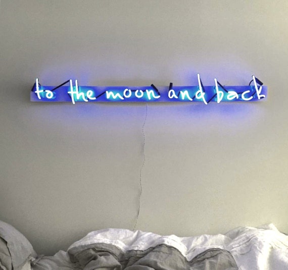 To The Moon And Back Plexiglass-Mounted Neon Sign