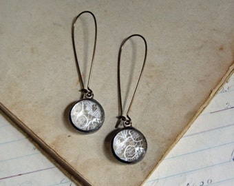 Vintage Lace Earrings Bubble Glass Wedding Jewelry