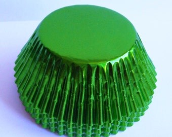 Green Foil Standard Size Cupcake Liners- Choose Set of 50 or 100