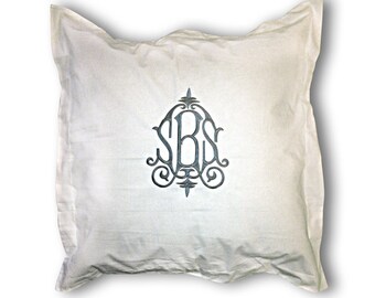Monogrammed Euro Sham