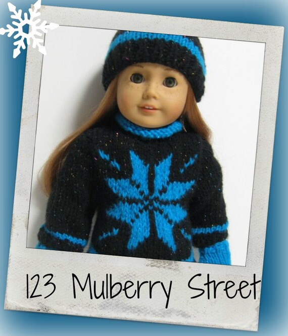 Items similar to American Girl Doll Clothes Snowflakes Blue on Etsy