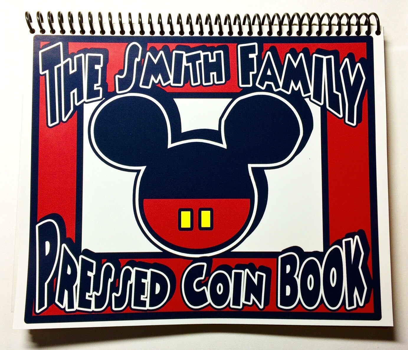 Large Personalized Disney Pressed Penny Pressed Coin Book with