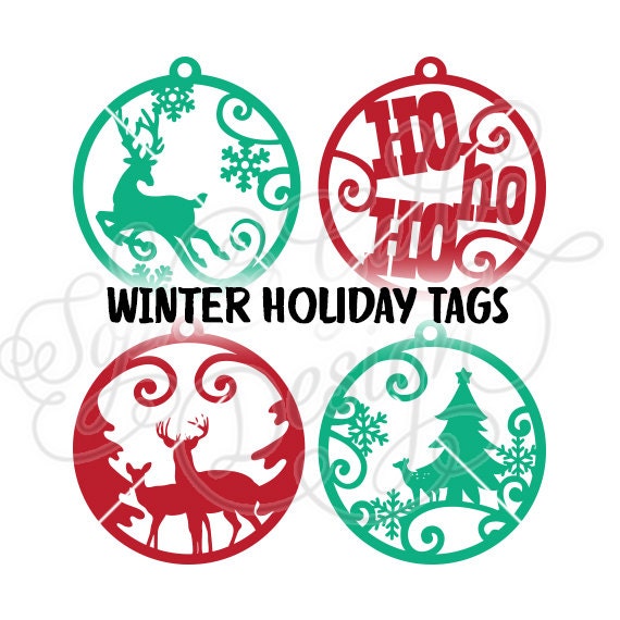 Download Christmas Ornament Tags SVG DXF instant digital download file