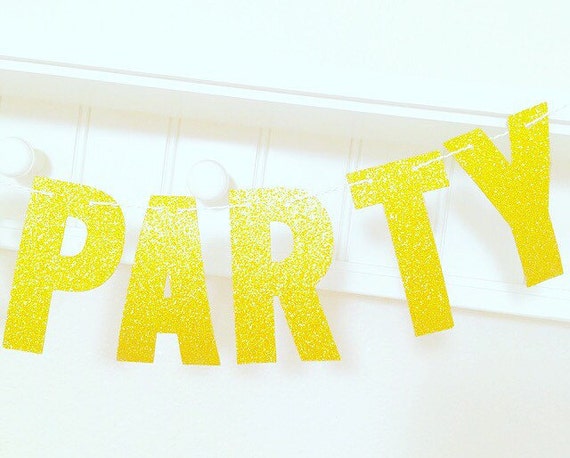 Let's Party Banner Gold Lets Party Banner Lets by girlygifts07