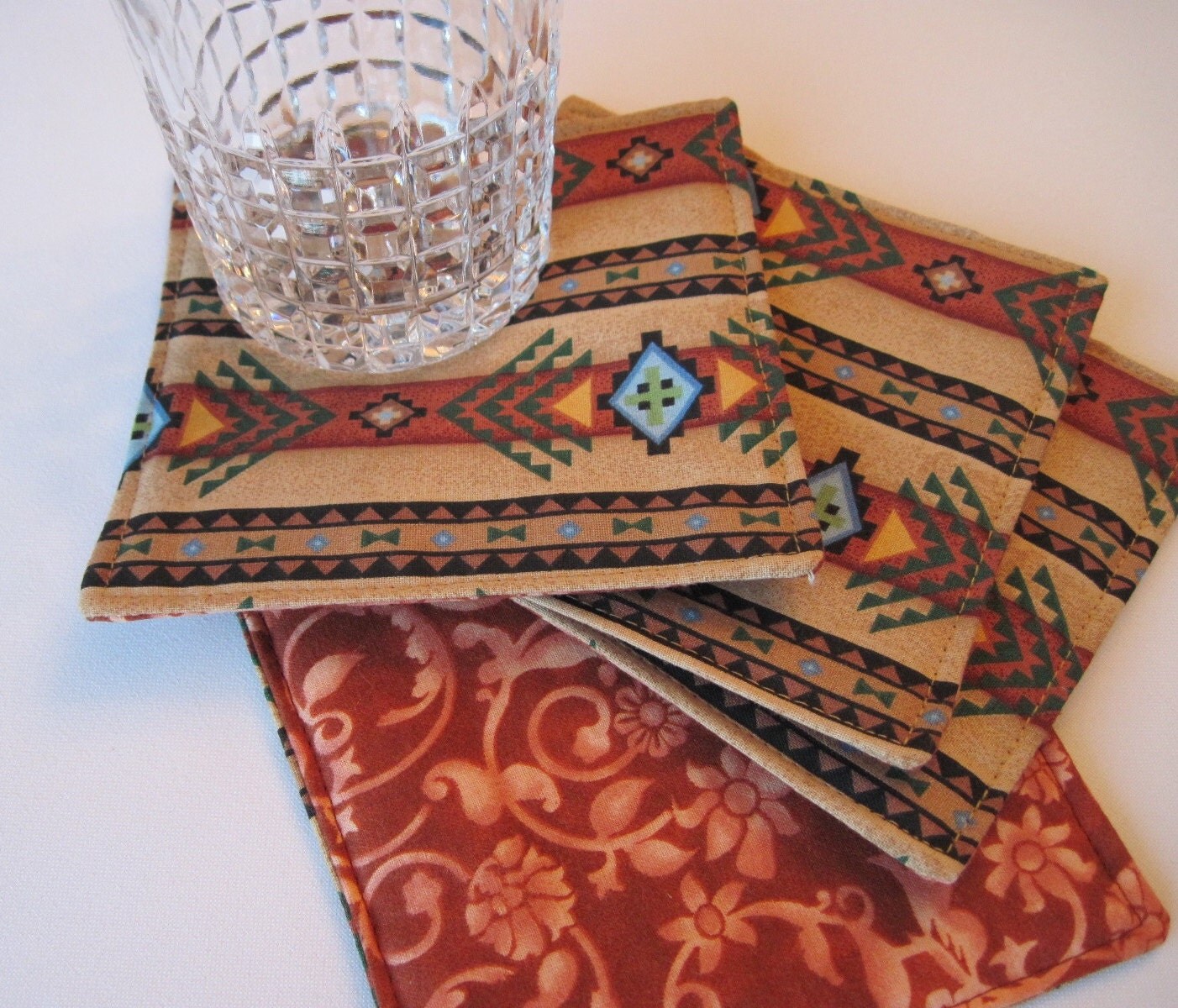 Southwestern Coasters Brown Turquoise Southwest Coasters//Mug