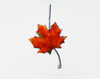 3 handmde maple leaf ornament rustic gift for teacher fall decor table favor wood gift from Canada corporate gift unique hand painted