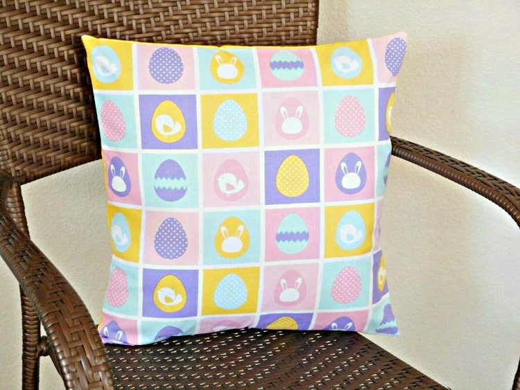 Easter Eggs Pillow Cover Cushion Bunny Chick by PookieandJack