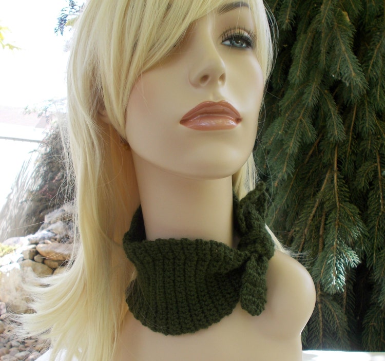 Green Headband Tie Knot Headband Crochet Headband by foreverandrea