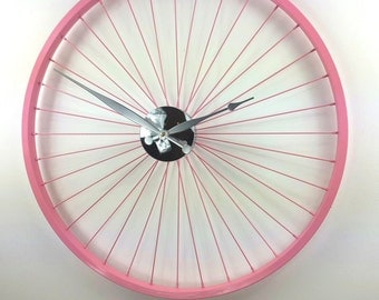 PASTEL Pink Bike Wheel Clock 57CM