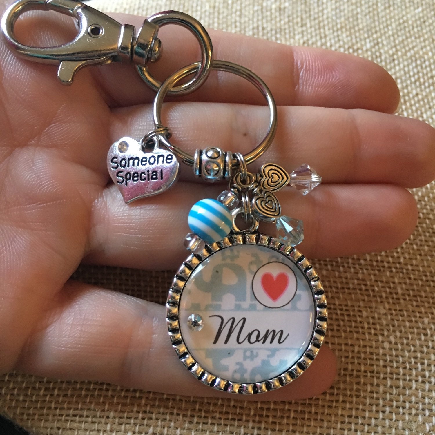 Mom Keychain gift Baby Boy Personalized Gift Mother's