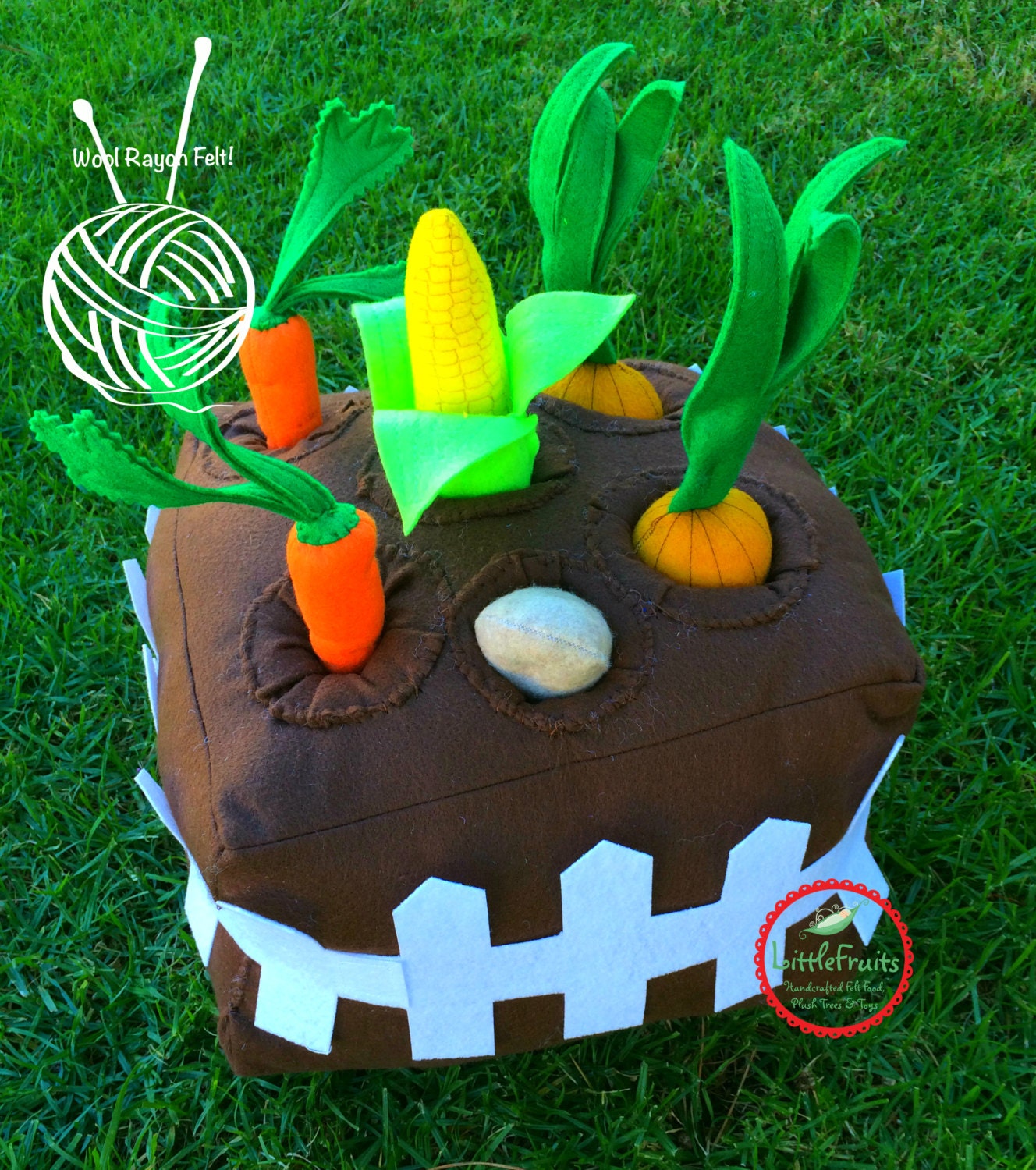 Small Wool Felt Kids Vegetable Garden Plush Toy by LittleFruits