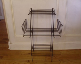 Vintage 1950's/1960's Black Metal Plant Stand