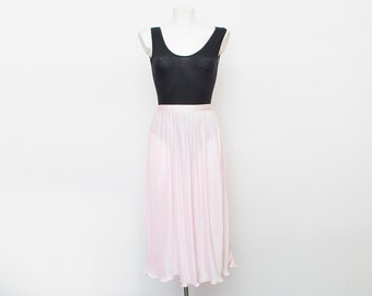 long skirt Deadstock vintage pleated pink sheer