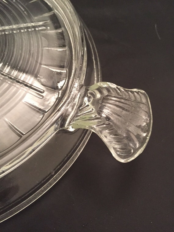 Fire King Clear Glass Handled Trivet Hot Plate by missenpieces
