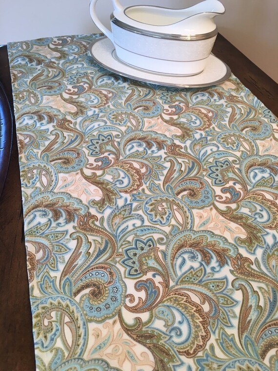 Blue Paisley Table Runner by SewMuchfromMichele on Etsy