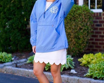 Monogrammed Personalized Pack-N-Go Rain Jacket, Pullover Rain Jacket, All Weather Rain Jacket, Monogram Rain Jacket