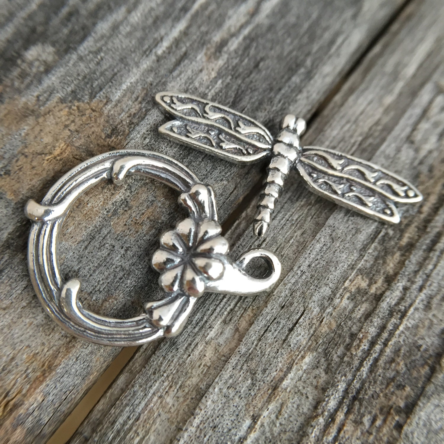 Sterling Silver Dragonfly Toggle Clasp Jewelry Supply