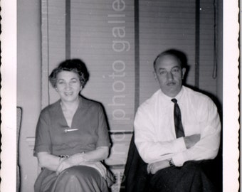Vintage Photo, Happy Couple, Black and White Photo, Found Photo, Snapshot, Old Photo, Man & Woman, Vernacular Photo Augustine0517