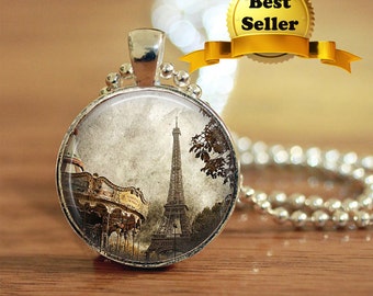 Paris Carousel Pendant, Paris Carousel Necklace, Eiffel Tower Necklace, Carousel Necklace, Carousel Jewelry, Paris Gift, Gift for her