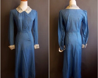 1930s dress 30s day dress great depression dust bowl 1930s day dress 1930-1931 rare R.H.Macy day dress Macy's dress