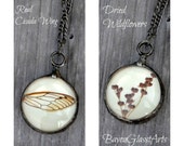 Real Flower & Cicada Wing Pendant Two Sided Pendant Gift for Nature Lover Bug Jewelry OOAK (2410) Real Flower & Cicada Wing Pendant Two Sided Pendant Gift for Nature Lover Bug Jewelry OOAK (2410)