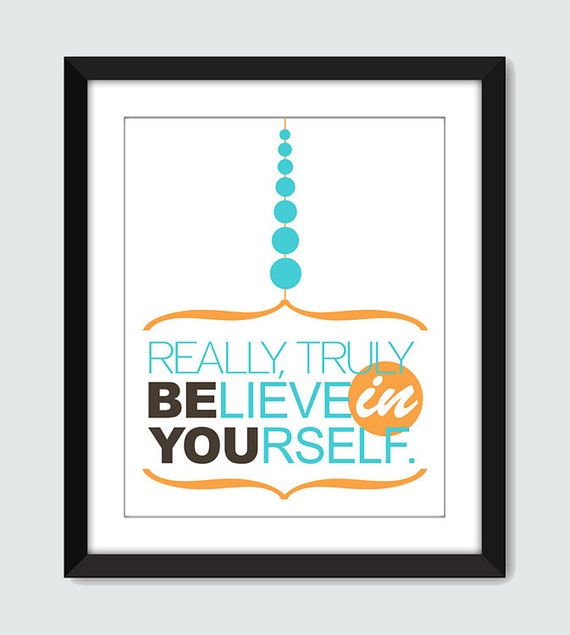 Believe In Yourself Wall Art 8x10 Custom Inspirational Wall