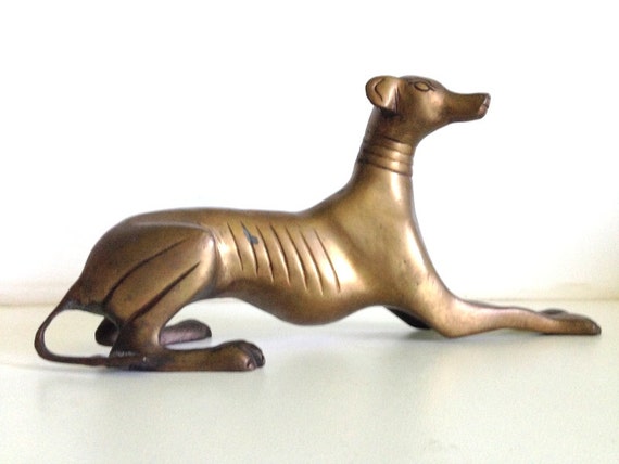 brass greyhound figurine