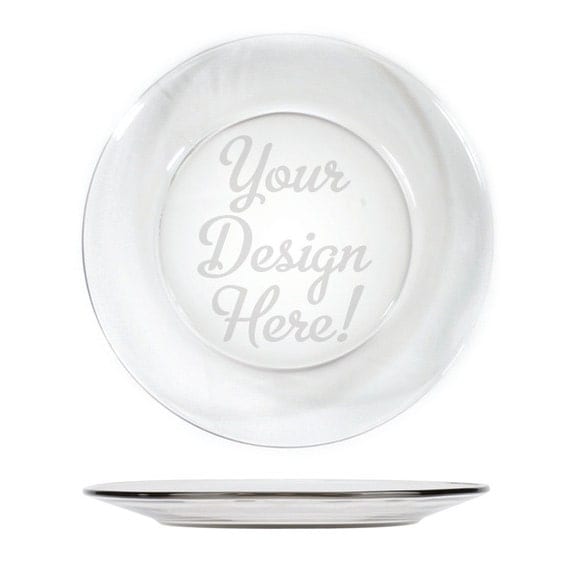 Personalized Engraved Glass Serving Platter 13in Cookie or