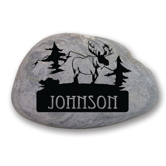 Personalized engraved garden  stone  on all natural river rock