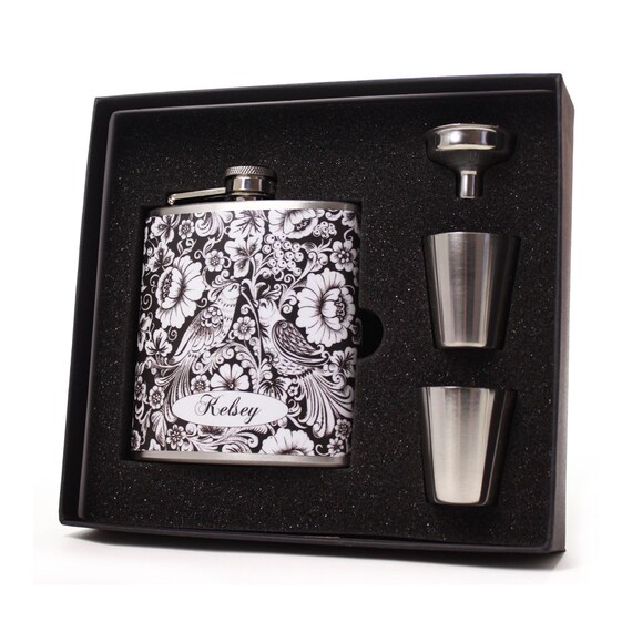 Exotic Birds Liquor Flask for Women Gift Set