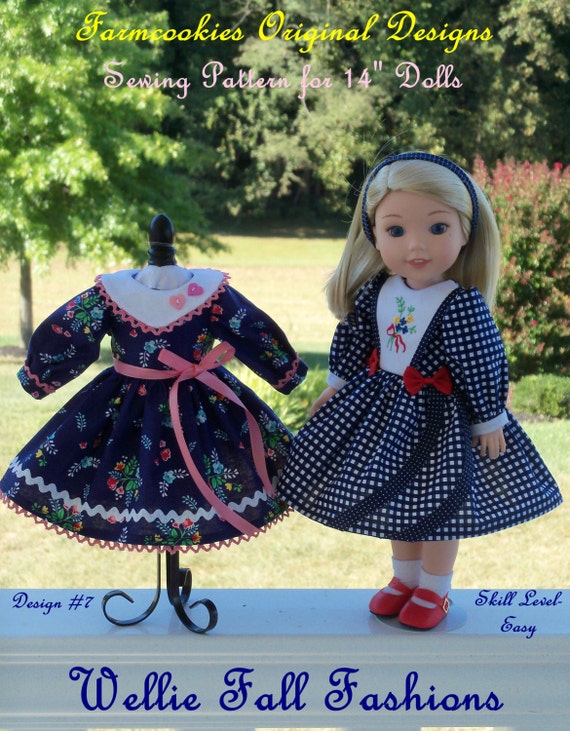 PDF Sewing Pattern: Wellie FALL FASHIONS / Sewing Pattern for American Girl 14" Wellie Wishers®.