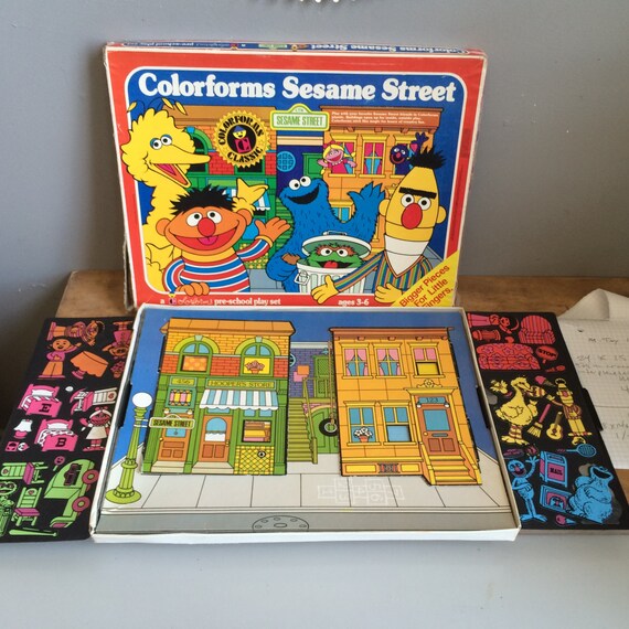 Vintage 1977 Colorforms Sesame Street Boxed Play Set Muppets