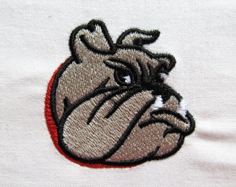 Bulldog head mini fill design mascot - machine embroidery fill stitch designs INSTANT DOWNLOAD