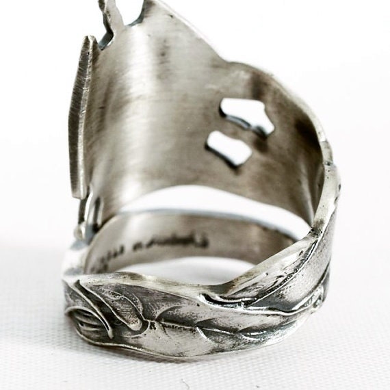 IOOF Ring Odd Fellows Sterling Silver Spoon Ring Calla