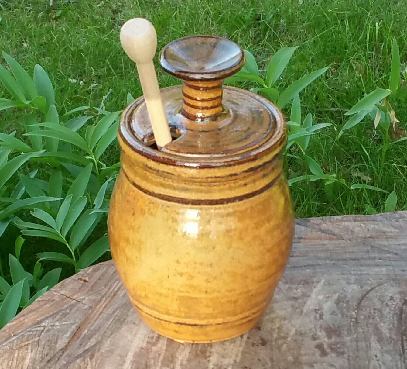 Honey Pot Honey Jar Jelly Jar Sugar Jar Handmade Pottery