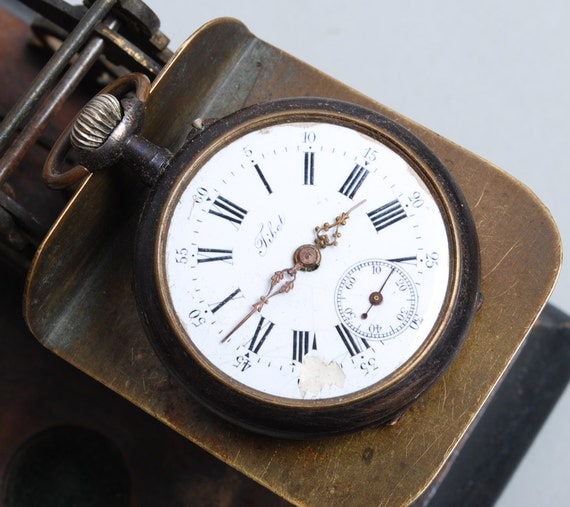 Antique pocket watch, Swiss made mechanical watch Fibet by Alchemyshop steampunk buy now online