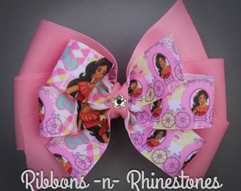 Princess Elena Bow, Princess Elena of Avalor, Elena Bow, Elena Costume, Elena Hair Bow, Pink Elena Bow, Princess Elena Boutique Hair Bow,
