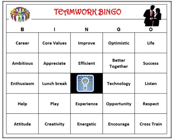 Teamwork Team Building Bingo Game Inspire Motivate Fun