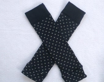 Navy Blue with Gray Dots / Leg Warmers / Baby, Toddler