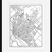 Florence Italy Street Map Black and White Vintage