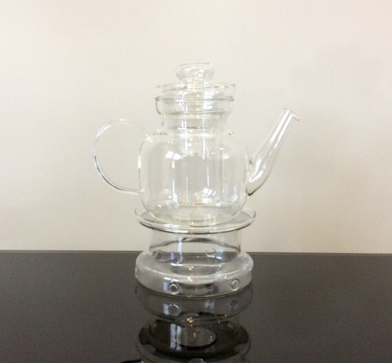 Jenaer Schott Mainz Germany Glass Teapot with Glass by Modernismus