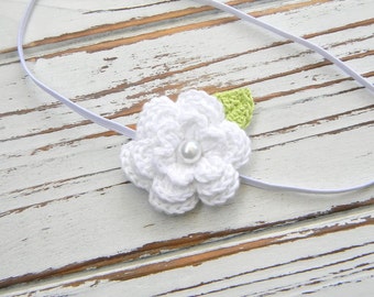 Baby Flower Headband - Baby White Flower Headband - White Flower Headband - Baby Headband