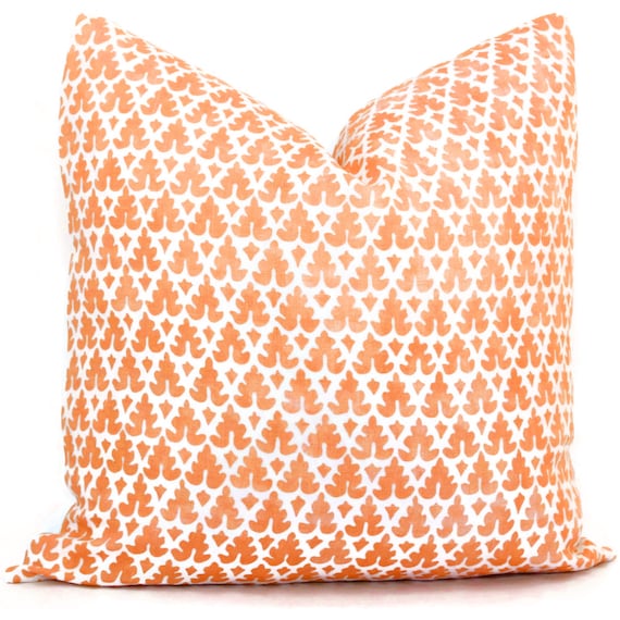 Quadrille Orange Volpi Pillow Cover Square, Eurosham or Lumbar pillow, Accent Pillow, Throw Pillow, Toss Pillow, Quadrille pillow