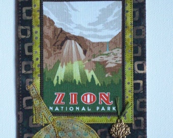 Zion National Park Card Postcard Birthday Her Him Friend Housewarming Thank You Frame Hi Room Decor Wish You Were Here Gift Fabric 4x6