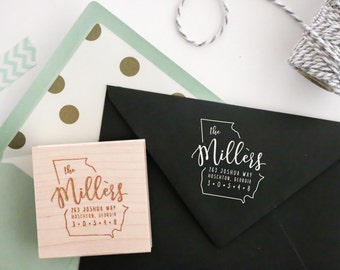 Return Address Stamp with State Shape, Personalized Stamp
