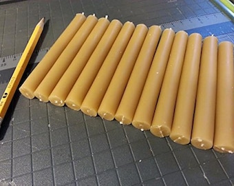 12 Organic Beeswax Candles 4" x 1/2"