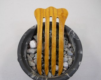 4 prong Mulberry wood hair fork