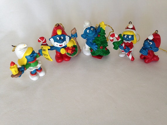 set of 5 vintage smurf christmas ornaments set of 5 vintage smurf christmas ornaments